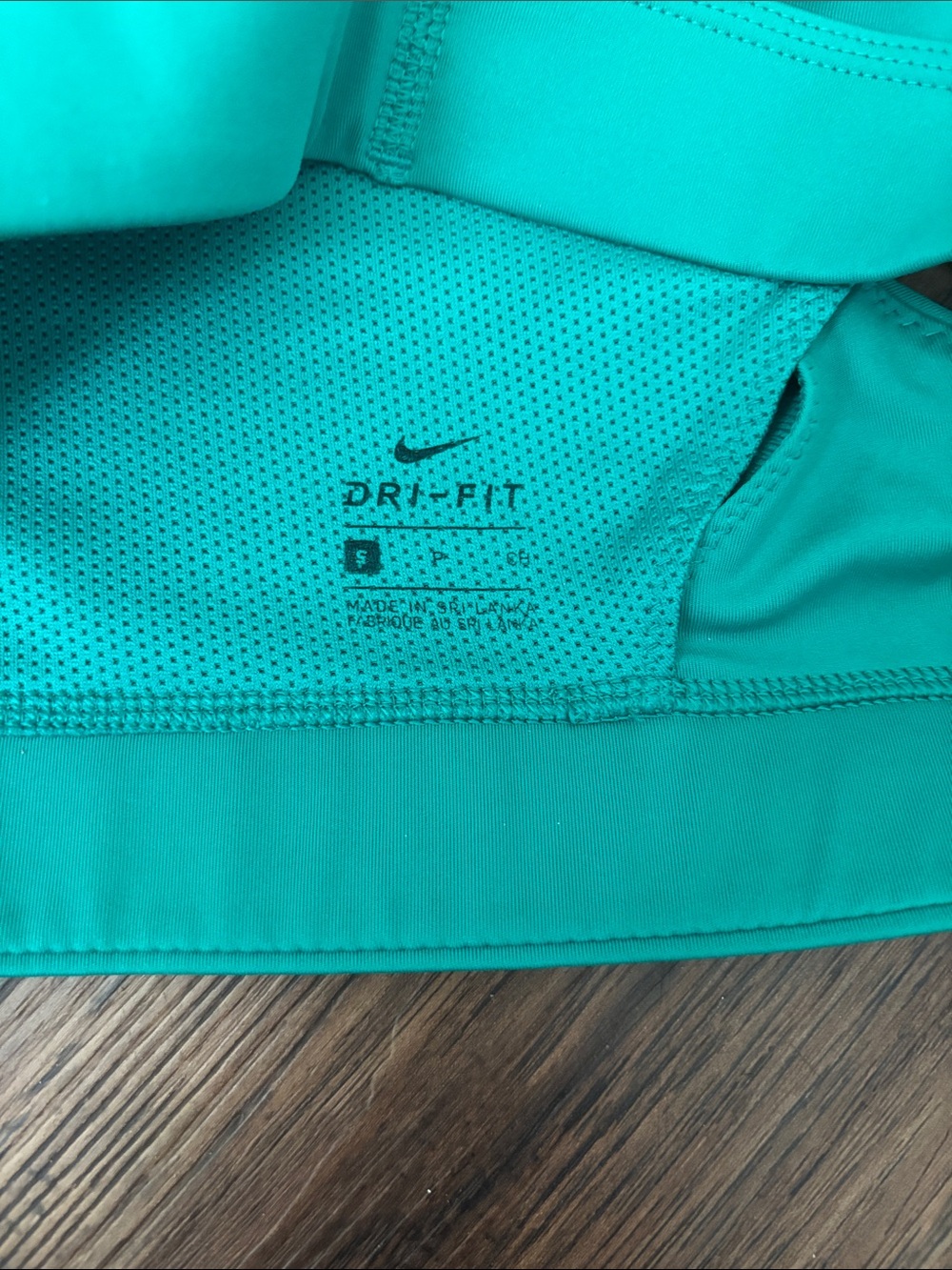 Nike Dri-FIT Indy Rainbow Ladder Sports Bra Teal High Neck Size Small - Picture 4 of 6